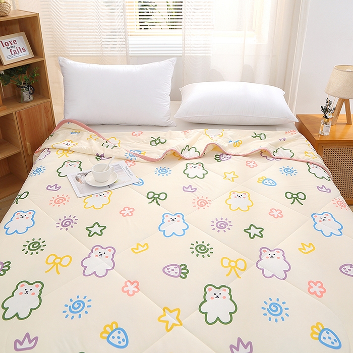 91家纺网 家纺一手货源 找家纺 贝兰仙奴 2025新款针织棉夏被 小米熊