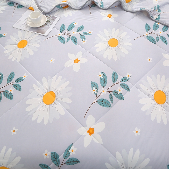 91家纺网 家纺一手货源 找家纺 贝兰仙奴 2025新款针织棉夏被 大叶菊花