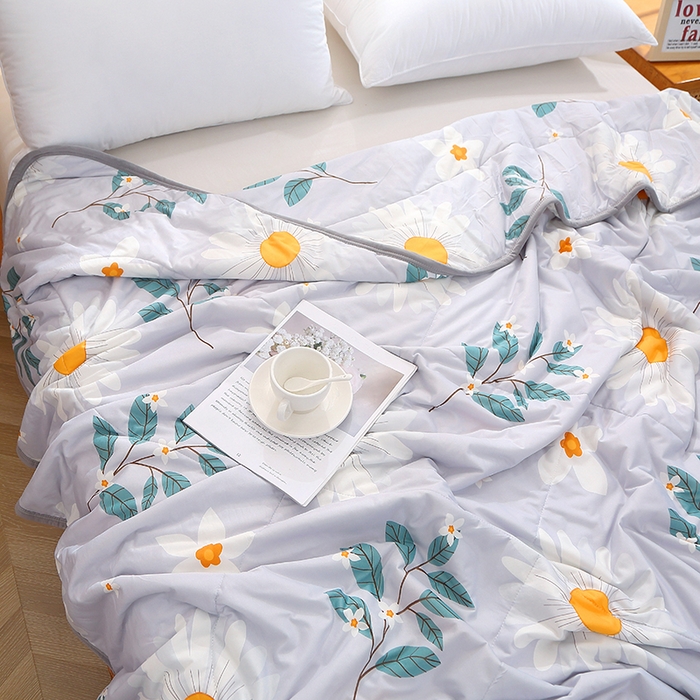 91家纺网 家纺一手货源 找家纺 贝兰仙奴 2025新款针织棉夏被 大叶菊花