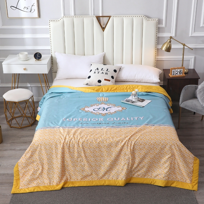 91家纺网 家纺一手货源 找家纺 贝兰仙奴 2025新款水洗天丝大中国风版夏被 皇冠