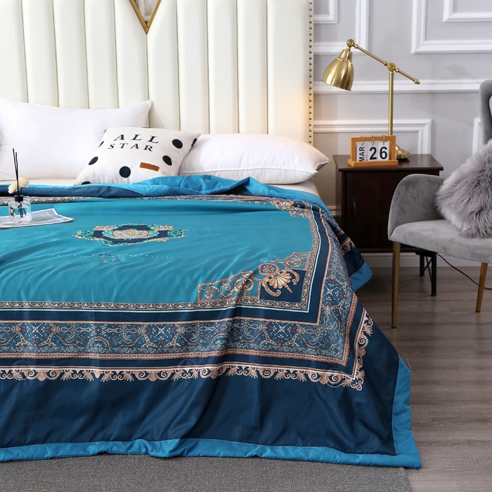 91家纺网 家纺一手货源 找家纺 贝兰仙奴 2025新款水洗天丝大中国风版夏被 镜花水月