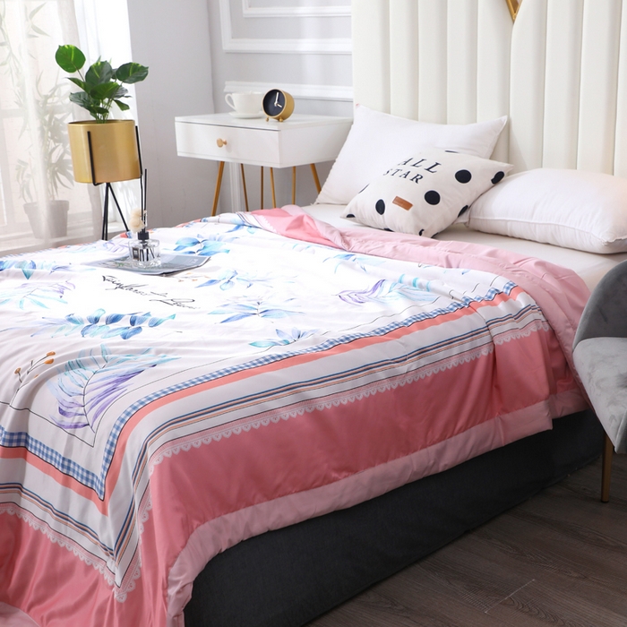 91家纺网 家纺一手货源 找家纺 贝兰仙奴 2025新款水洗天丝大中国风版夏被 枫林晚