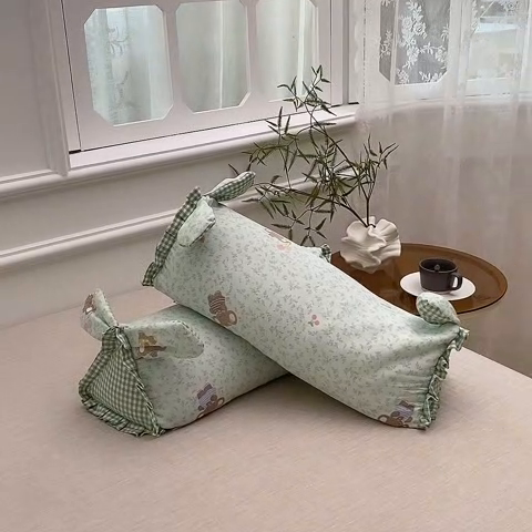 91家纺网 家纺一手货源 找家纺 梦叶草 2025新款全棉双层纱萌兔荞麦枕芯护颈枕头50*16*16cm（±2cm） 萌兔荞麦枕-萌象墩墩