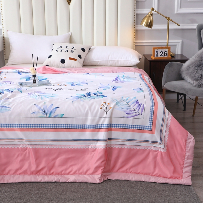 91家纺网 家纺一手货源 找家纺 贝兰仙奴 2025新款水洗天丝大中国风版夏被 枫林晚