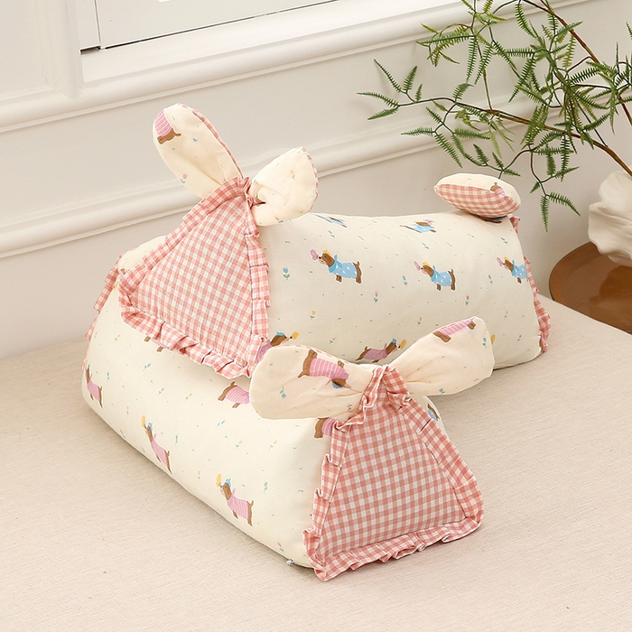 91家纺网 家纺一手货源 找家纺 梦叶草 2025新款全棉双层纱萌兔荞麦枕芯护颈枕头50*16*16cm（±2cm） 萌兔荞麦枕-汪汪小队