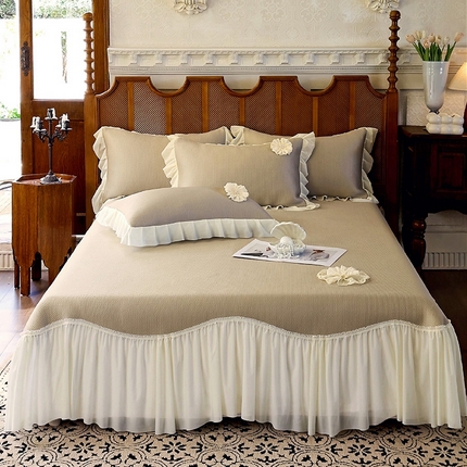 91家纺网 家纺一手货源 找家纺 乐朵家居 2025新款PE凉感软凉席三件套-法芙娜【控价238】 法芙娜香槟金