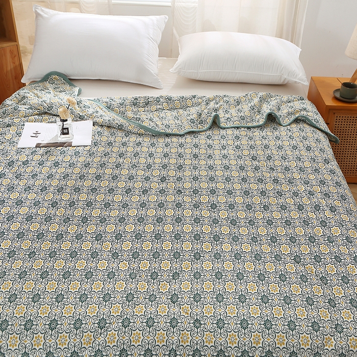 91家纺网 家纺一手货源 找家纺 贝兰仙奴 2025新款针织棉夏被 异域风情