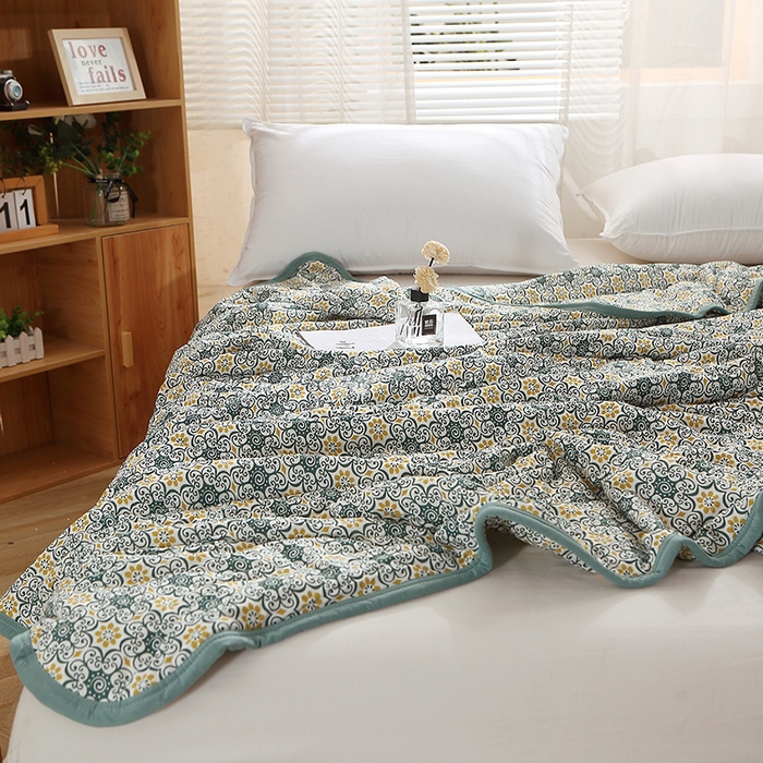 91家纺网 家纺一手货源 找家纺 贝兰仙奴 2025新款针织棉夏被 异域风情