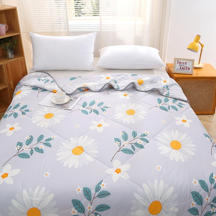 91家纺网 家纺一手货源 找家纺 贝兰仙奴 2025新款针织棉夏被 大叶菊花