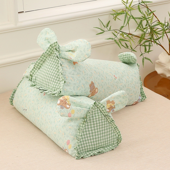 91家纺网 家纺一手货源 找家纺 梦叶草 2025新款全棉双层纱萌兔荞麦枕芯护颈枕头50*16*16cm（±2cm） 萌兔荞麦枕-萌象墩墩