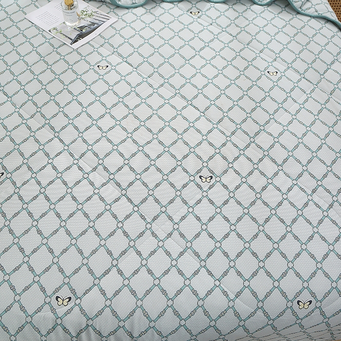 91家纺网 家纺一手货源 找家纺 贝兰仙奴 2025新款针织棉夏被 蝴蝶格兰