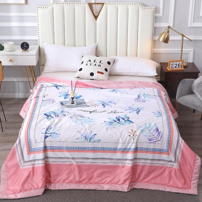 91家纺网 家纺一手货源 找家纺 贝兰仙奴 2025新款水洗天丝大中国风版夏被 枫林晚