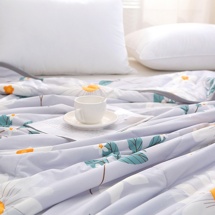 91家纺网 家纺一手货源 找家纺 贝兰仙奴 2025新款针织棉夏被 大叶菊花