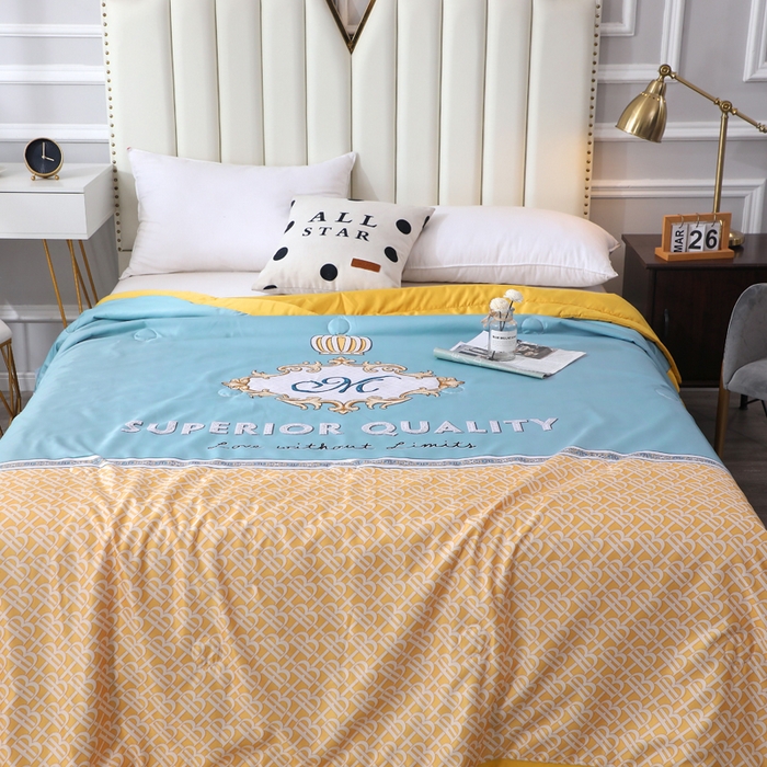 91家纺网 家纺一手货源 找家纺 贝兰仙奴 2025新款水洗天丝大中国风版夏被 皇冠