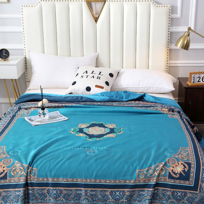 91家纺网 家纺一手货源 找家纺 贝兰仙奴 2025新款水洗天丝大中国风版夏被 镜花水月