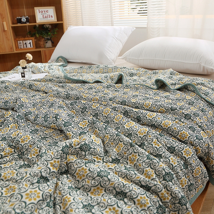 91家纺网 家纺一手货源 找家纺 贝兰仙奴 2025新款针织棉夏被 异域风情