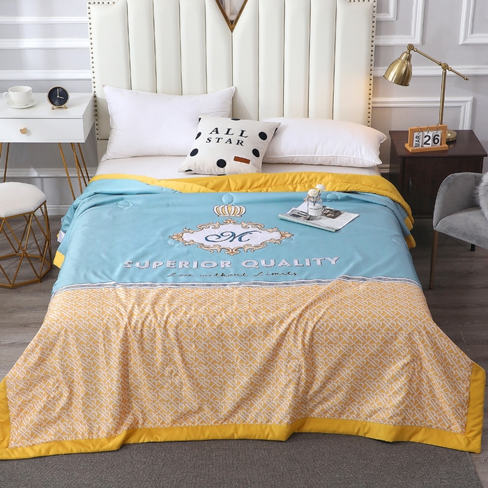 91家纺网 家纺一手货源 找家纺 贝兰仙奴 2025新款水洗天丝大中国风版夏被 皇冠