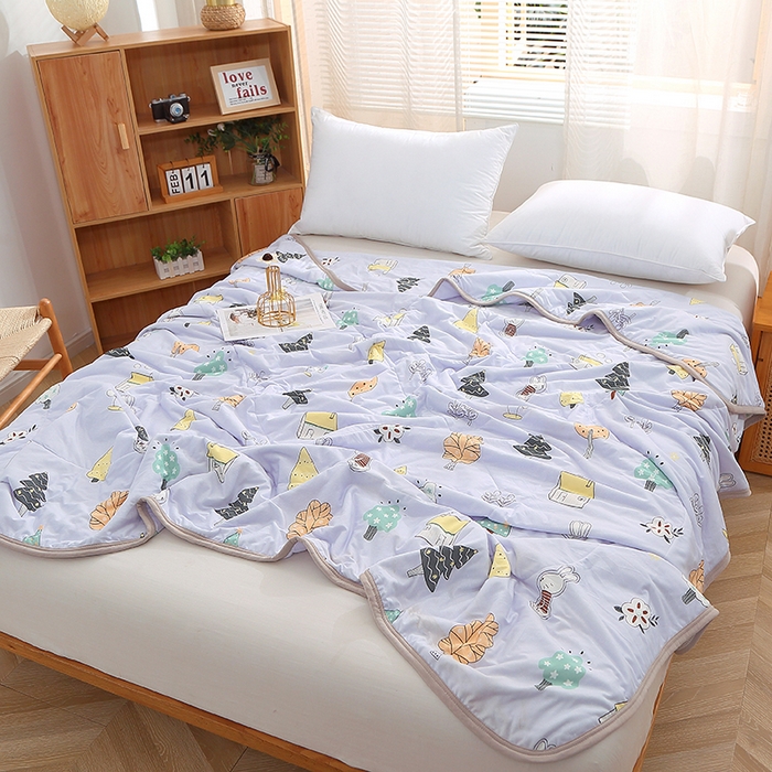 91家纺网 家纺一手货源 找家纺 贝兰仙奴 2025新款针织棉夏被 森林物语