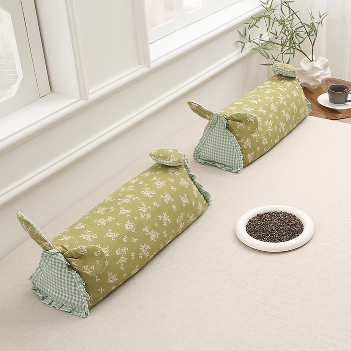 91家纺网 家纺一手货源 找家纺 梦叶草 2025新款全棉双层纱萌兔荞麦枕芯护颈枕头50*16*16cm（±2cm） 萌兔荞麦枕-青春时光