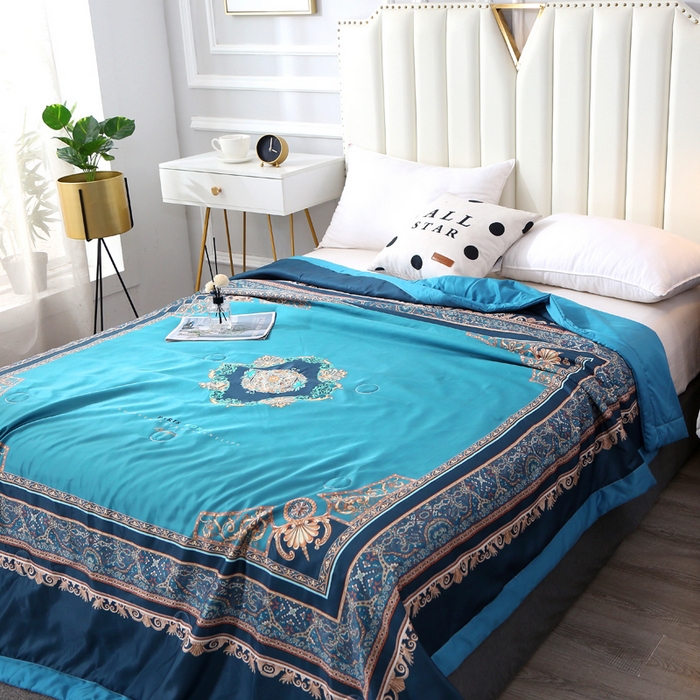 91家纺网 家纺一手货源 找家纺 贝兰仙奴 2025新款水洗天丝大中国风版夏被 镜花水月