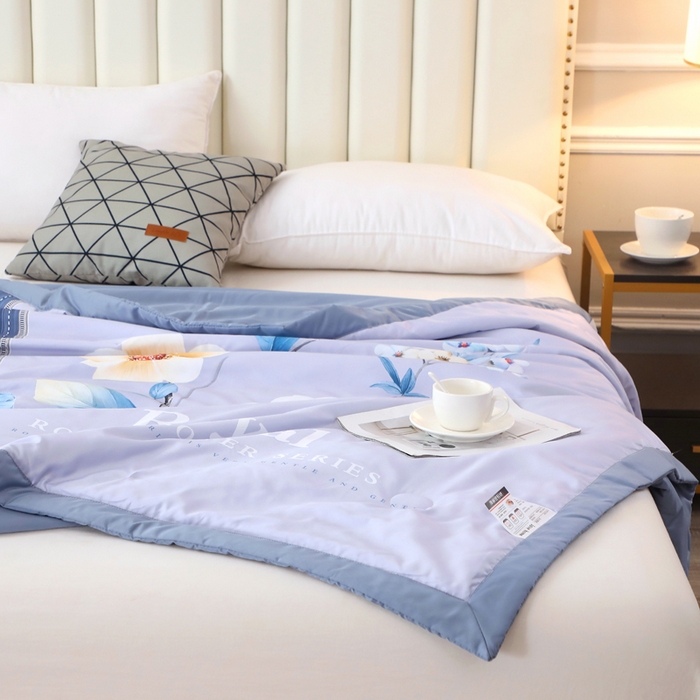 91家纺网 家纺一手货源 找家纺 贝兰仙奴 2025新款水洗天丝大中国风版夏被 紫嫣