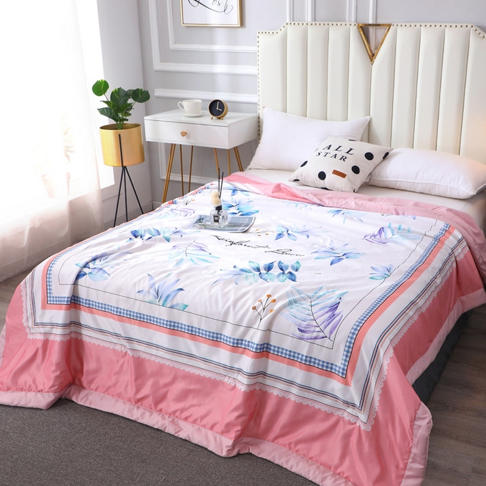 91家纺网 家纺一手货源 找家纺 贝兰仙奴 2025新款水洗天丝大中国风版夏被 枫林晚