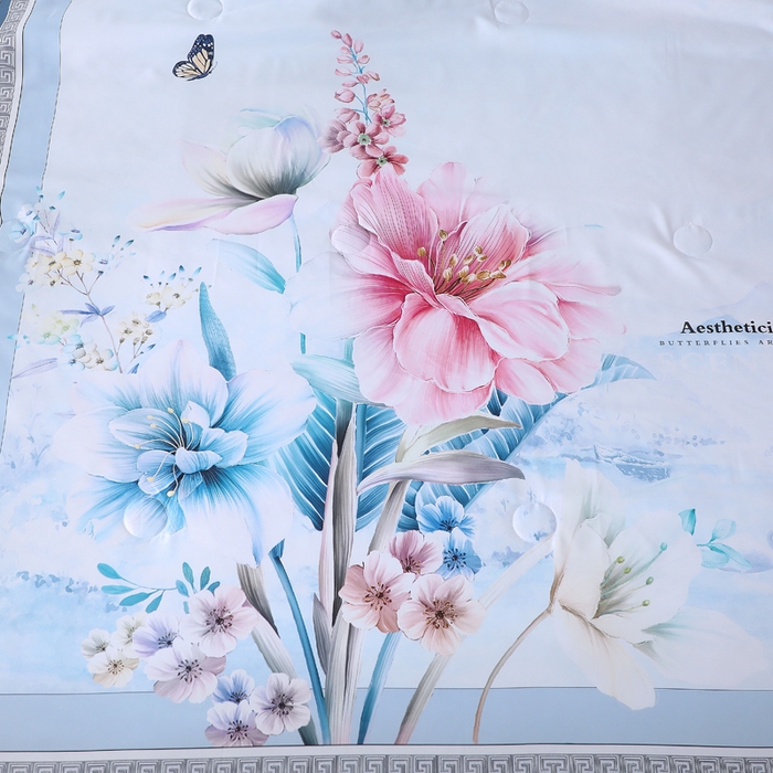 91家纺网 家纺一手货源 找家纺 贝兰仙奴 2025新款水洗天丝大中国风版夏被 花香满园