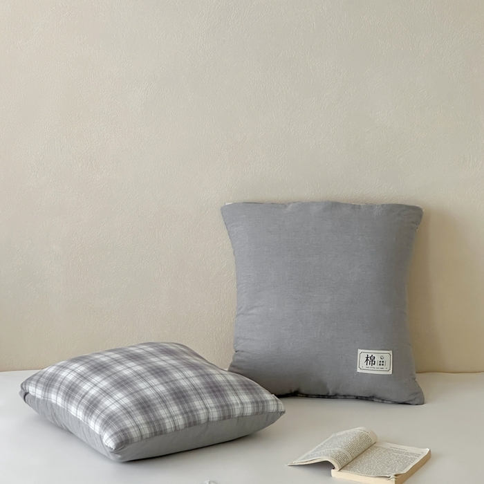 91家纺网 家纺一手货源 找家纺 多米家居 2025新款全棉水洗棉抱枕被 极光-灰