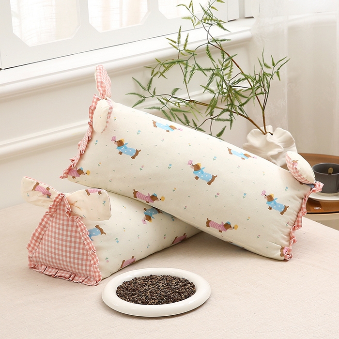 91家纺网 家纺一手货源 找家纺 梦叶草 2025新款全棉双层纱萌兔荞麦枕芯护颈枕头50*16*16cm（±2cm） 萌兔荞麦枕-汪汪小队