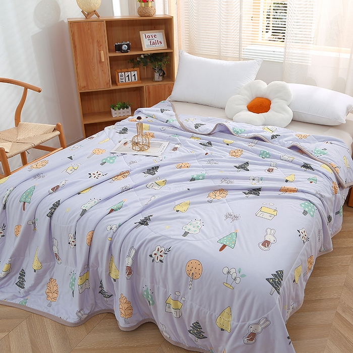 91家纺网 家纺一手货源 找家纺 贝兰仙奴 2025新款针织棉夏被 森林物语