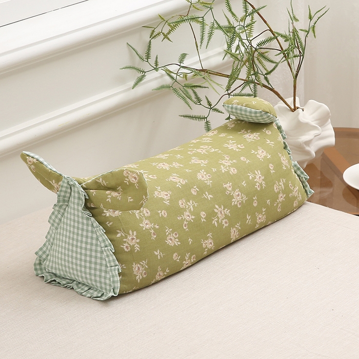 91家纺网 家纺一手货源 找家纺 梦叶草 2025新款全棉双层纱萌兔荞麦枕芯护颈枕头50*16*16cm（±2cm） 萌兔荞麦枕-青春时光