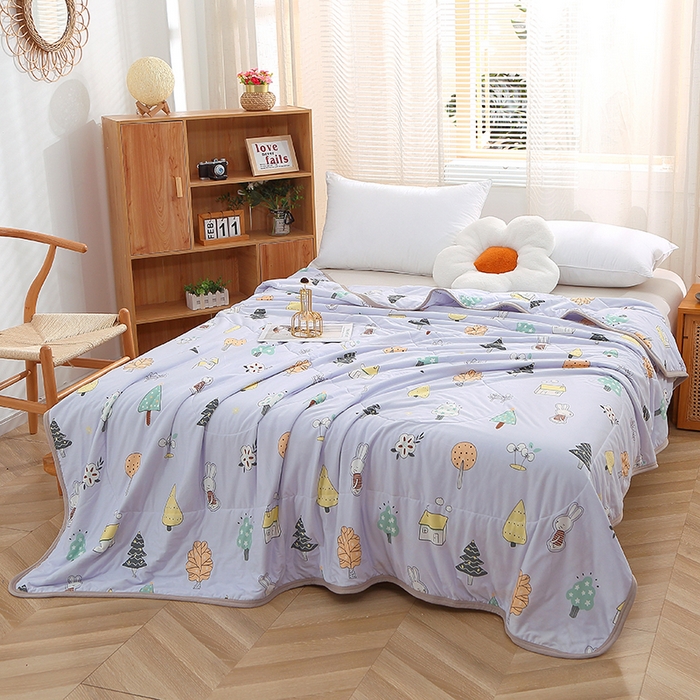 91家纺网 家纺一手货源 找家纺 贝兰仙奴 2025新款针织棉夏被 森林物语