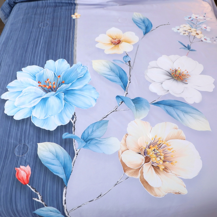 91家纺网 家纺一手货源 找家纺 贝兰仙奴 2025新款水洗天丝大中国风版夏被 紫嫣