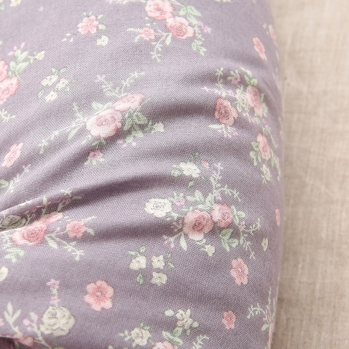 91家纺网 家纺一手货源 找家纺 梦叶草 2025新款全棉双层纱萌兔荞麦枕芯护颈枕头50*16*16cm（±2cm） 萌兔荞麦枕-紫色如梦