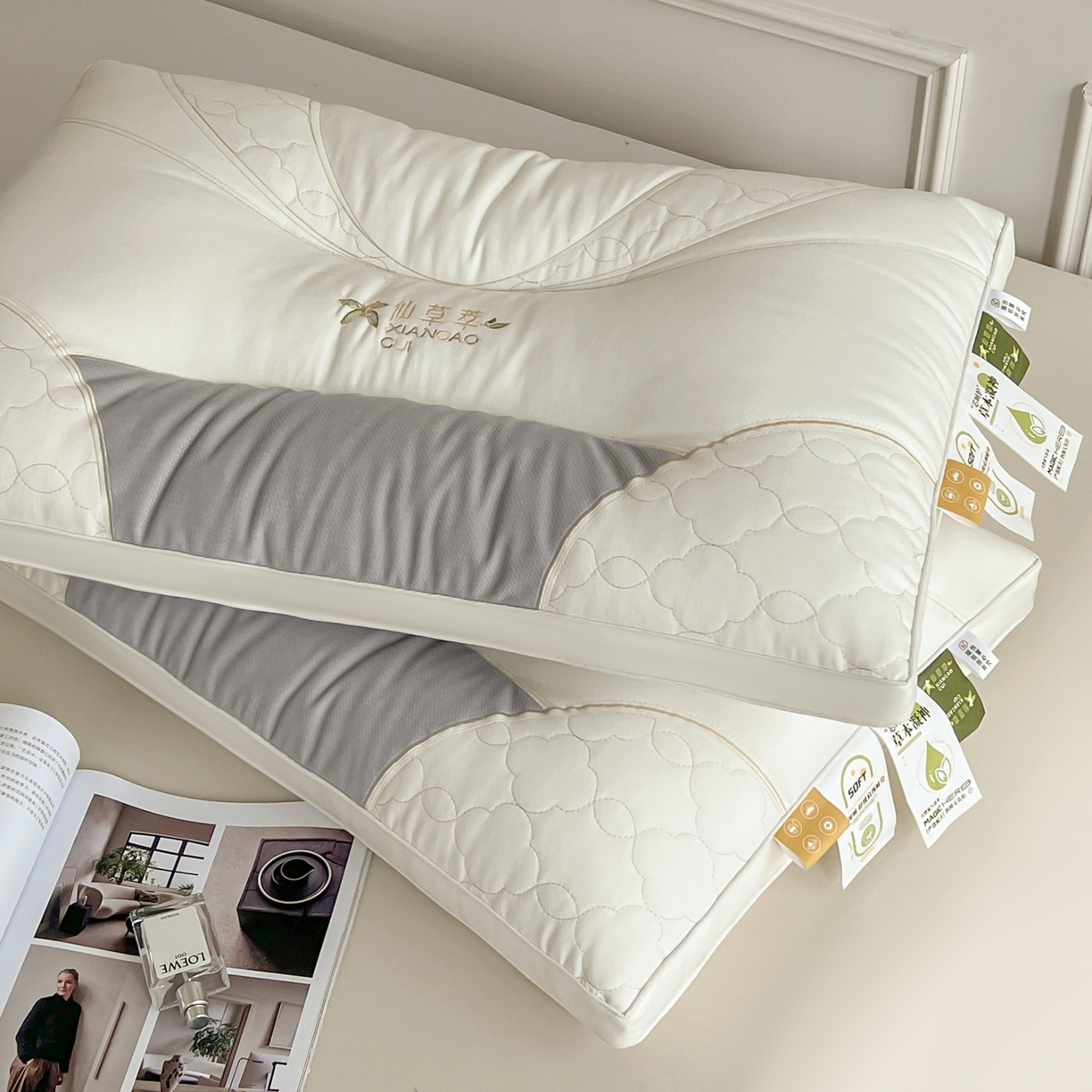 91家纺网 家纺一手货源 找家纺 （总）珍贝家纺 2025新款亲肤舒适仙草萃 枕头枕芯