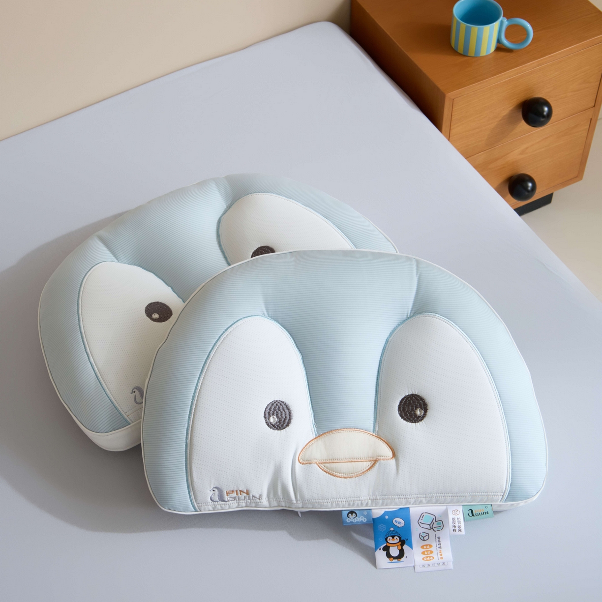 91家纺网 家纺一手货源 找家纺 （总）珍贝家纺 2025新款儿童卡通企鹅枕 枕头枕芯