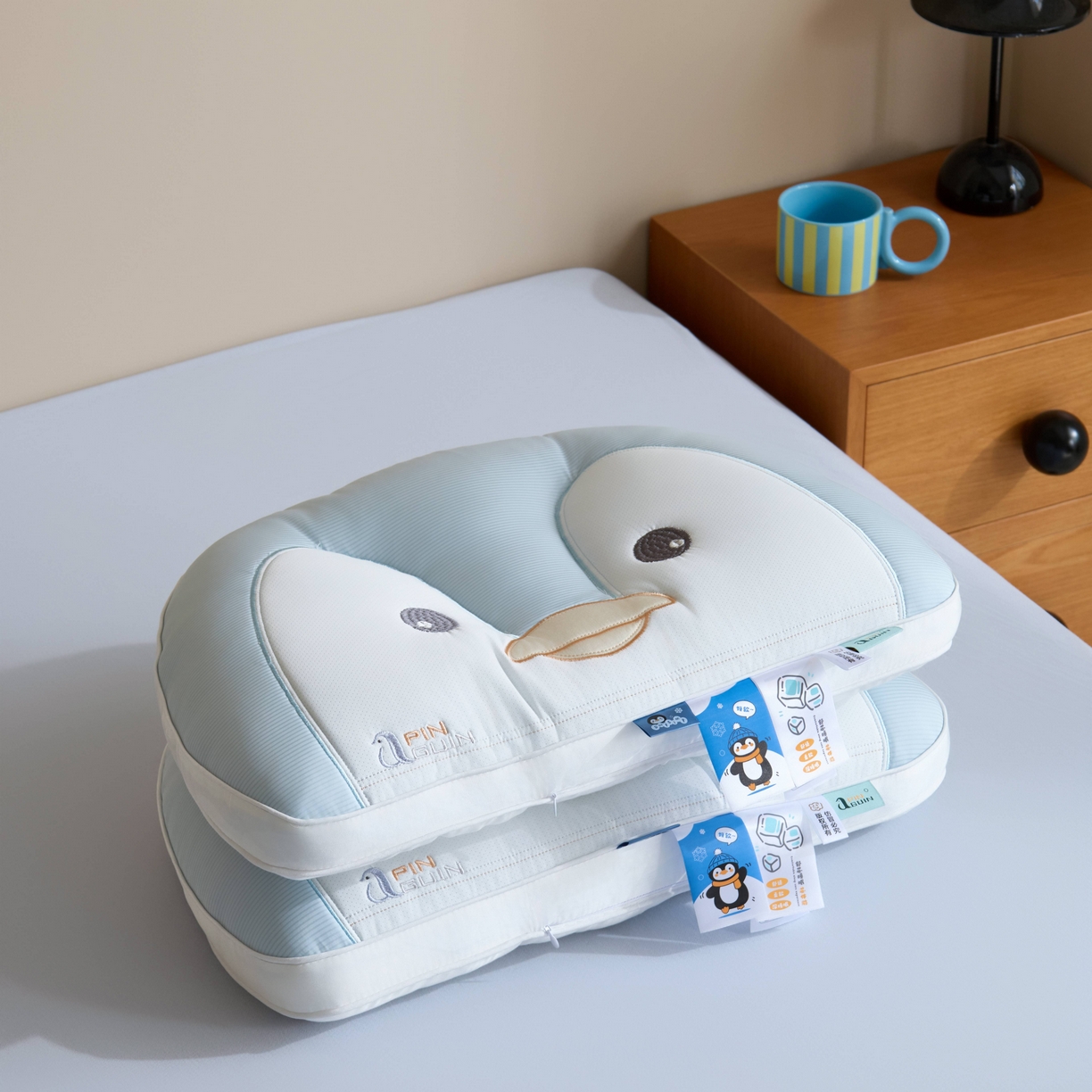 91家纺网 家纺一手货源 找家纺 珍贝家纺 2025新款儿童卡通企鹅枕 枕头枕芯 小企鹅 通用/只