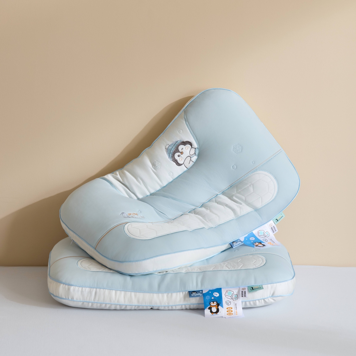 91家纺网 家纺一手货源 找家纺 珍贝家纺 2025新款儿童卡通企鹅枕 枕头枕芯 大企鹅 通用/对