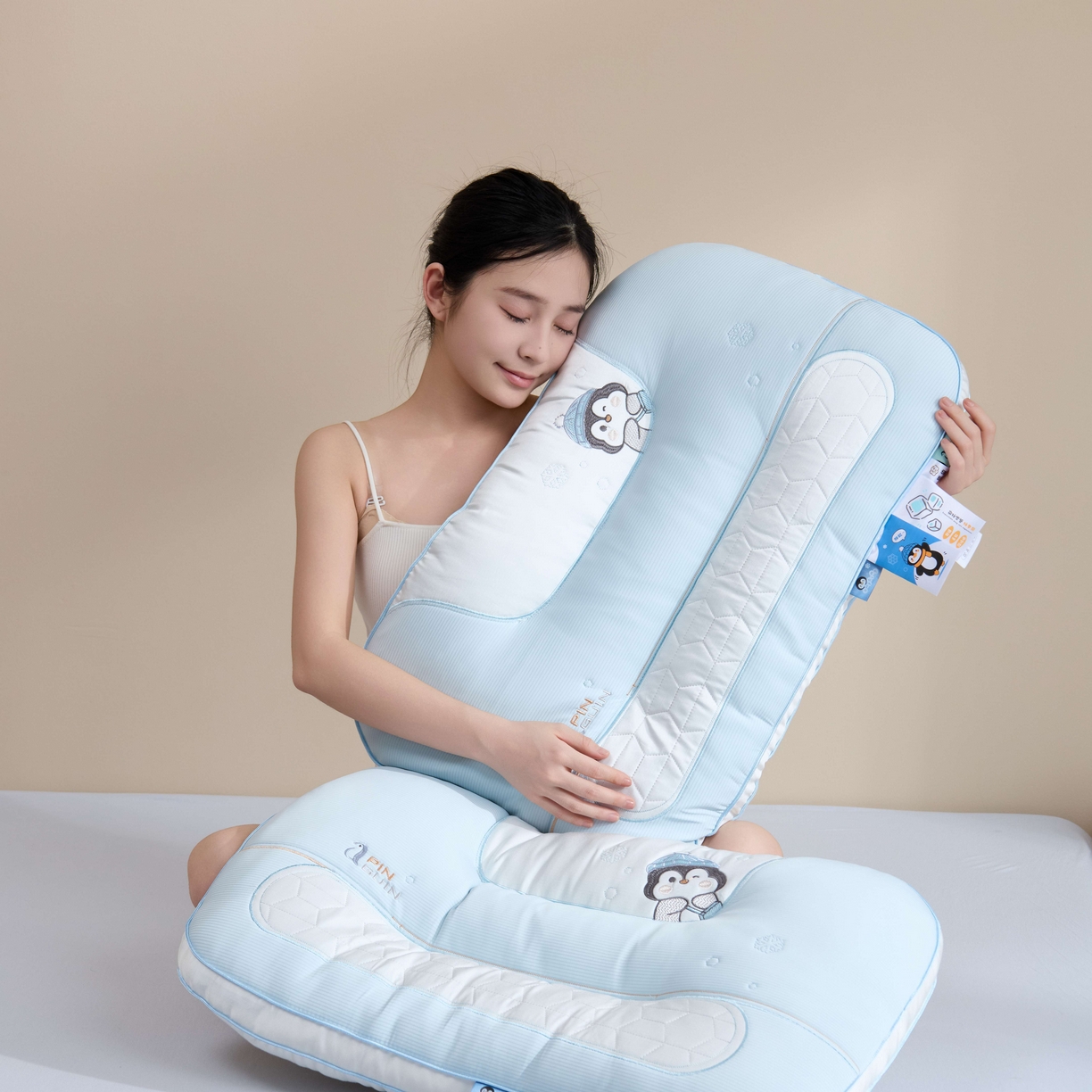 91家纺网 家纺一手货源 找家纺 珍贝家纺 2025新款儿童卡通企鹅枕 枕头枕芯 大企鹅 通用/对