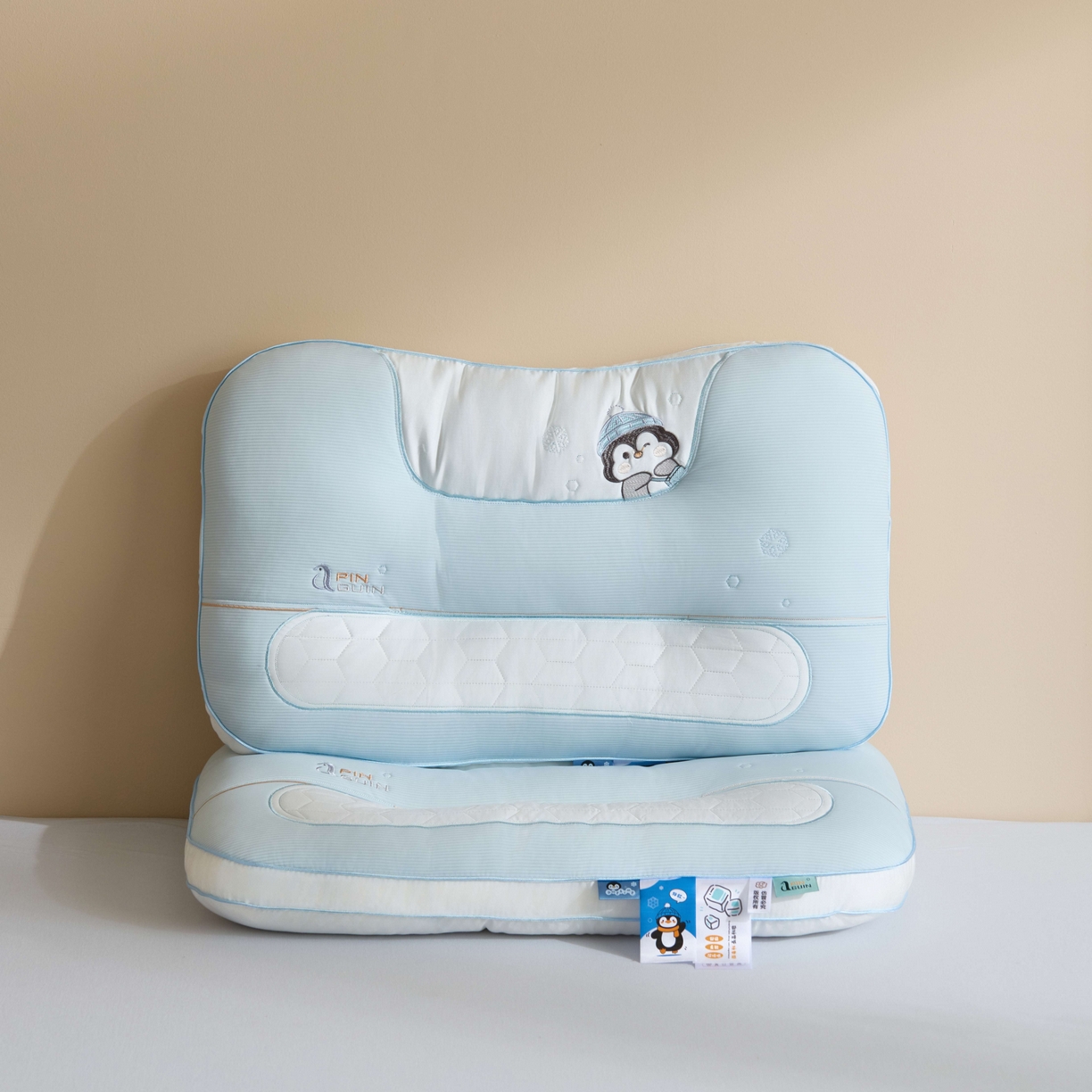 91家纺网 家纺一手货源 找家纺 （总）珍贝家纺 2025新款儿童卡通企鹅枕 枕头枕芯