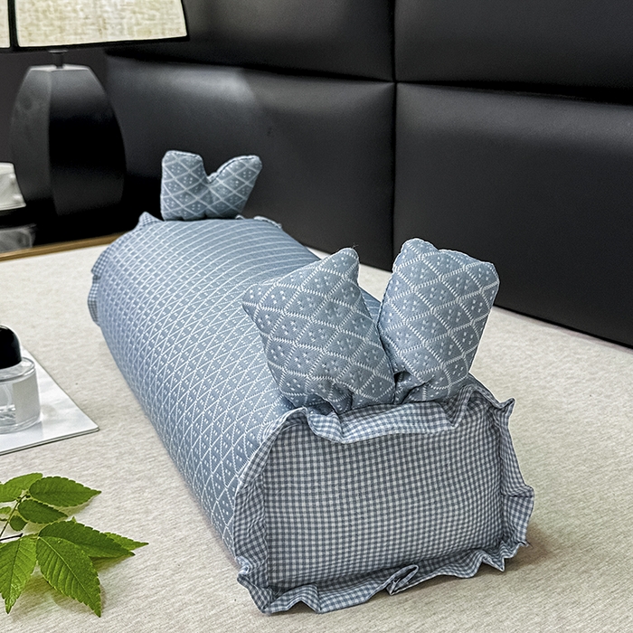 91家纺网 家纺一手货源 找家纺 织布人 2025春夏新款荞麦枕夏季凉感休闲兔子夏凉枕头直播小红书爆款推荐枕芯单枕芯 凉感豆豆休闲兔-蓝色