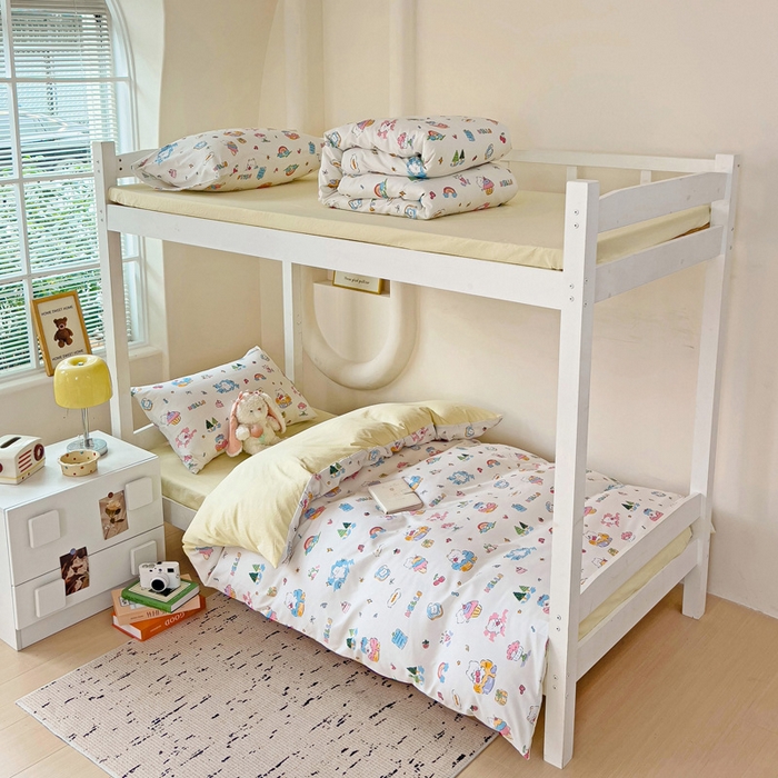 91家纺网 家纺一手货源 找家纺 海岛哥哥 2025新款云朵棉宿舍学生三件套 快乐元素