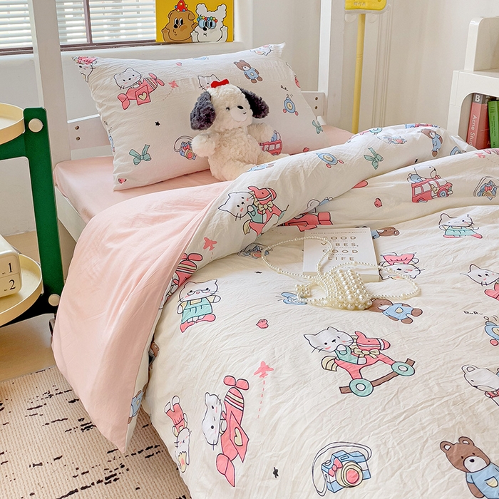 91家纺网 家纺一手货源 找家纺 海岛哥哥 2025新款云朵棉宿舍学生三件套 可爱凯蒂