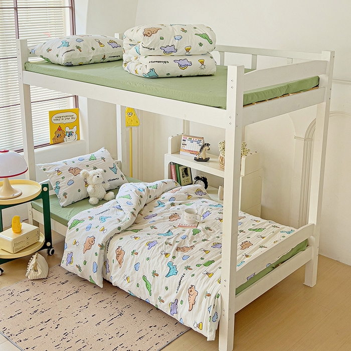 91家纺网 家纺一手货源 找家纺 海岛哥哥 2025新款云朵棉宿舍学生三件套 萌趣恐龙