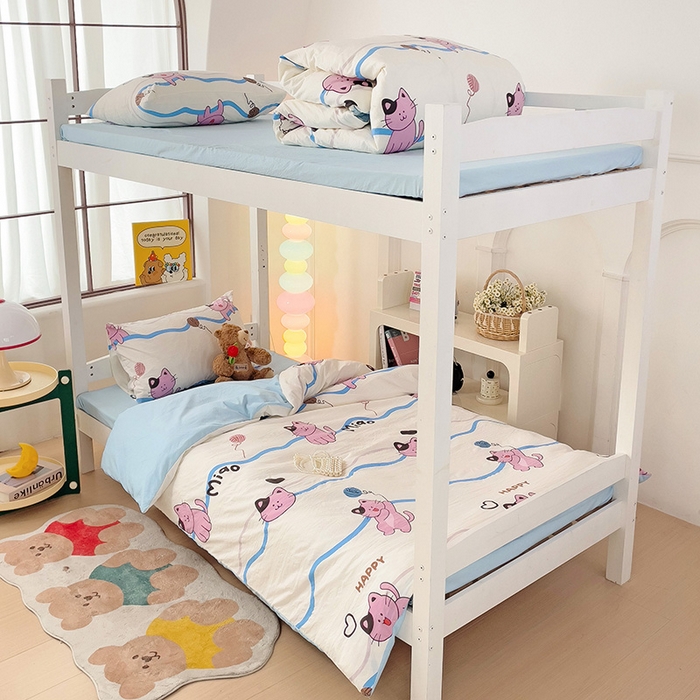 91家纺网 家纺一手货源 找家纺 海岛哥哥 2025新款云朵棉宿舍学生三件套 线条喵