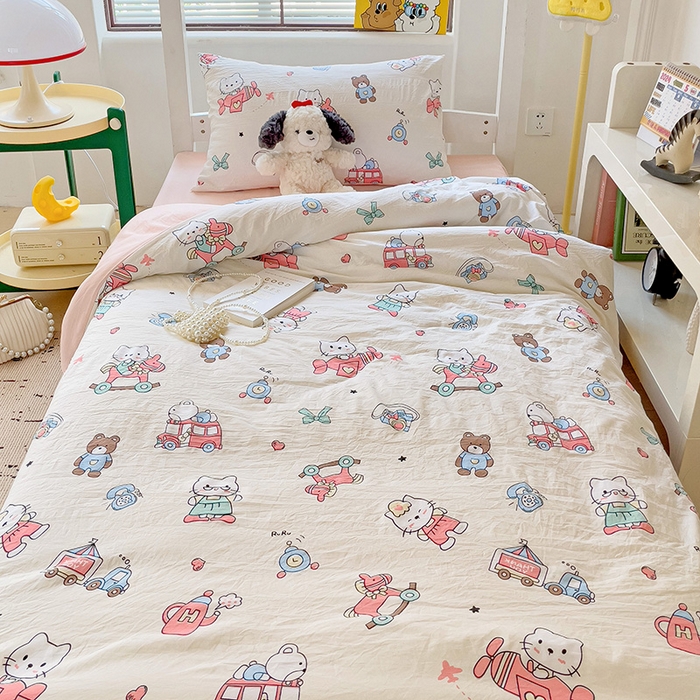 91家纺网 家纺一手货源 找家纺 海岛哥哥 2025新款云朵棉宿舍学生三件套 可爱凯蒂