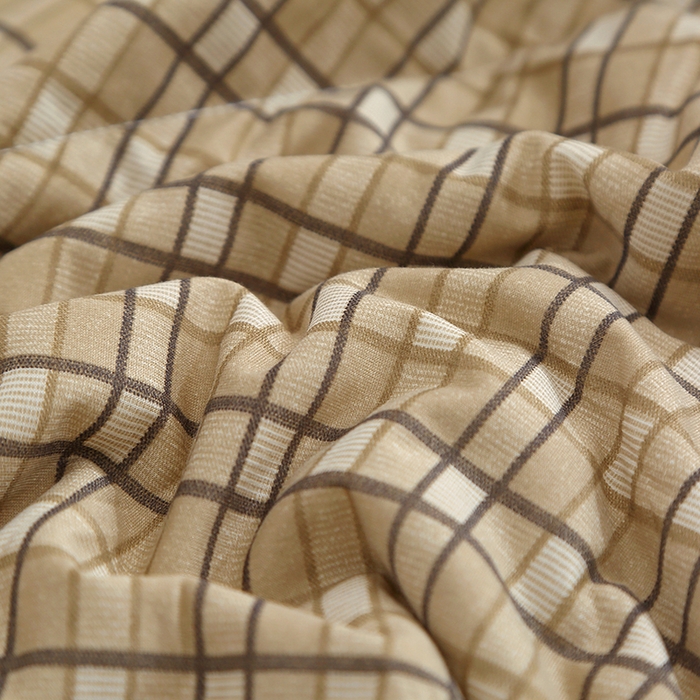 91家纺网 家纺一手货源 找家纺 贝兰仙奴 2025春夏新款针织棉格子印花夏被夏凉被空调被 贝格黄