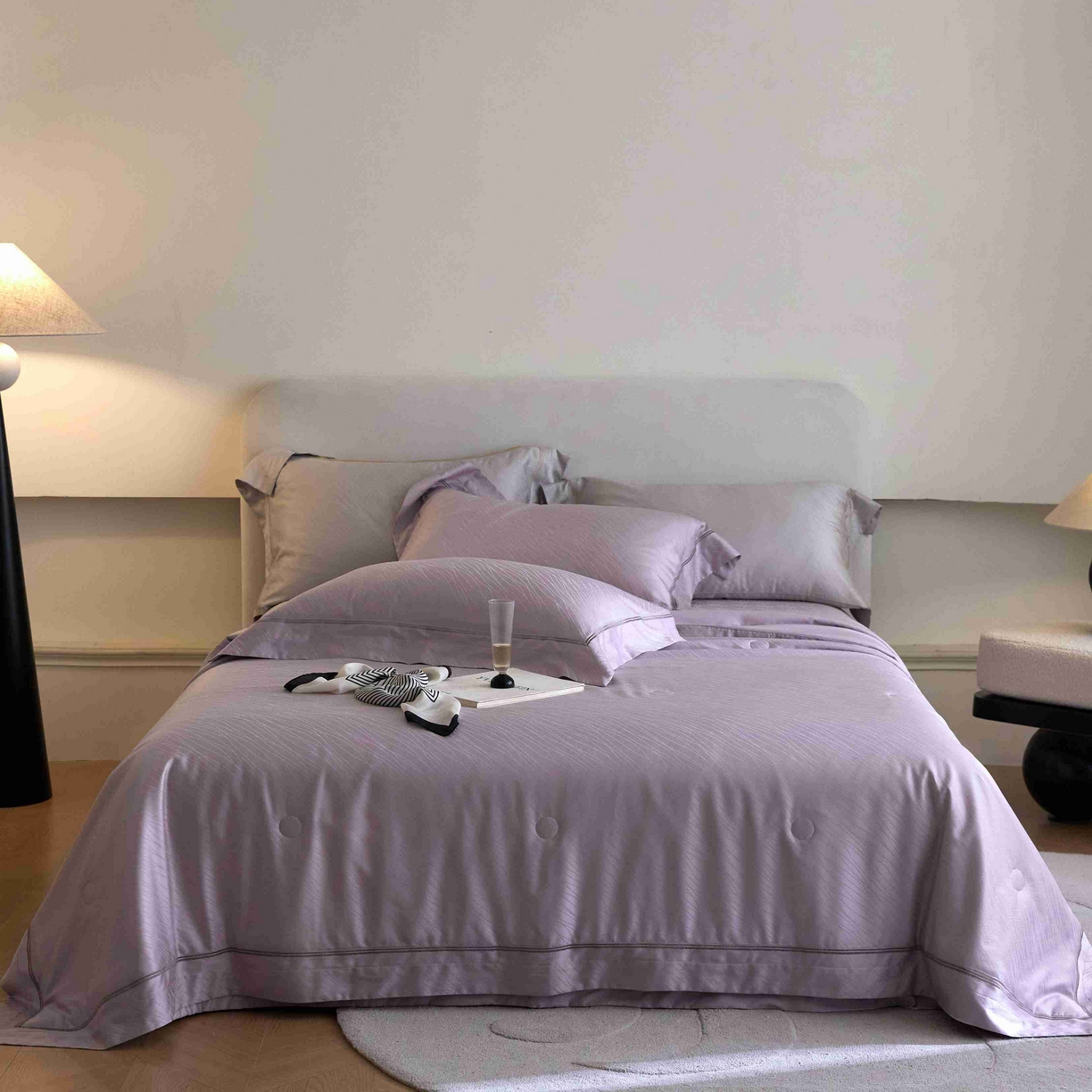 91家纺网 家纺一手货源 找家纺 2025春夏新款天丝棉提花夏被夏凉被空调被四件套床盖款 织锦【券后不低于538】 织锦 紫色