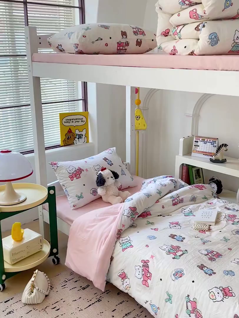 91家纺网 家纺一手货源 找家纺 海岛哥哥 2025新款云朵棉宿舍学生三件套 可爱凯蒂
