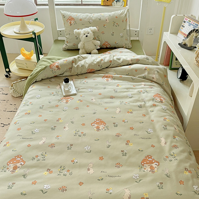 91家纺网 家纺一手货源 找家纺 海岛哥哥 2025新款云朵棉宿舍学生三件套 蘑菇屋